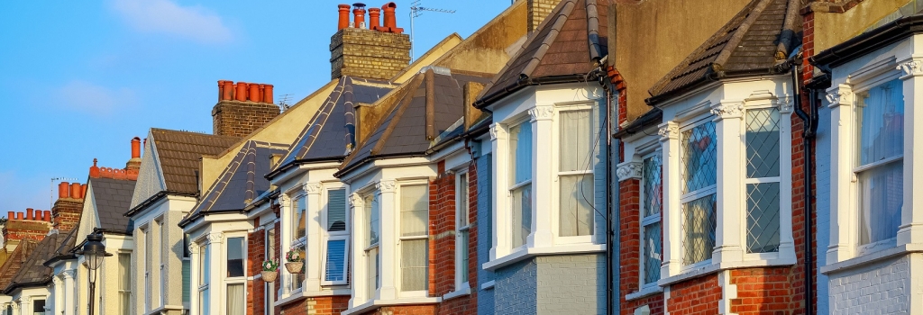 A house in a street.