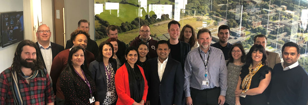Deputy Mayor of London for Business Rajesh Agrawal with Cllr Manju Shahul-Hameed and members of the Croydon Good Employer Network