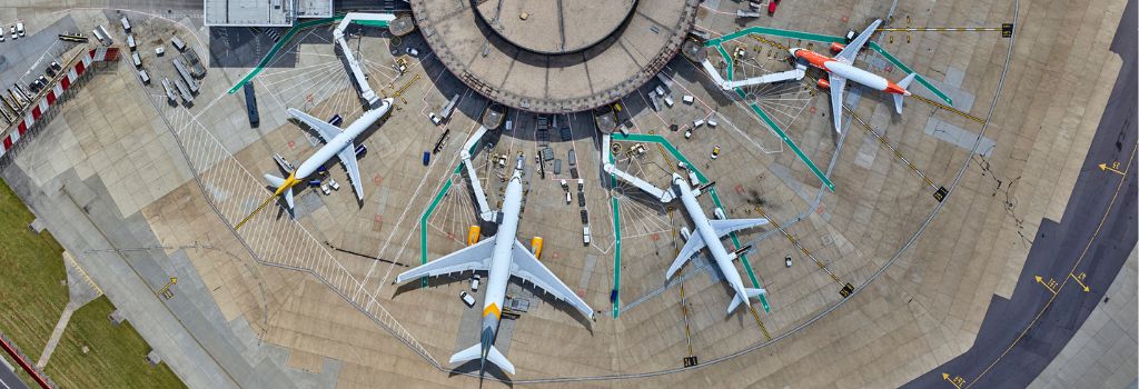 London Gatwick Airport aerial view
