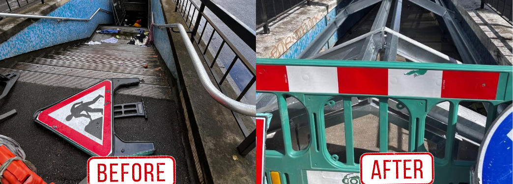 photo of altyre Road subway entrance before and after closure