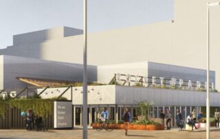 A CGI of the Rocket Padel courts coming to East Croydon