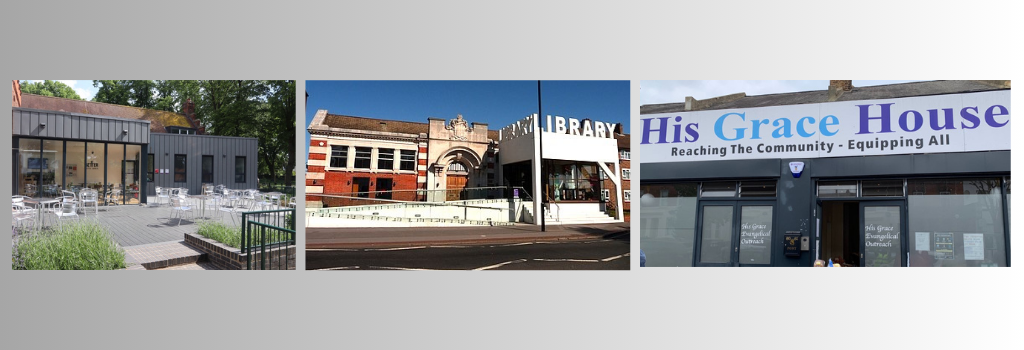 Images of Better Health Waddon and Ashburton Hall, a Croydon library and His Grace House