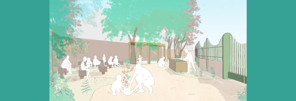 Artist's impression of Colliers Water garden in Thornton Heath