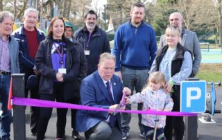 A photo of the Mayor opening a new playground