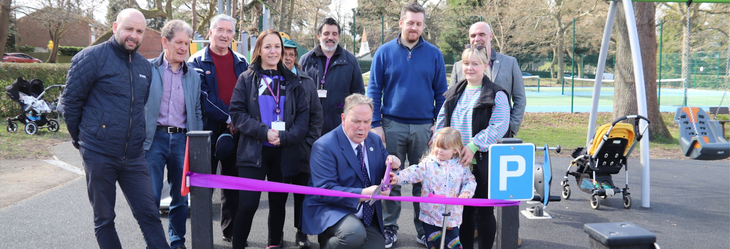 A photo of the Mayor opening a new playground