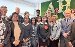 Executive Mayor Jason Perry and young people at the All Heads Recognised (AHR) Podcast Studio launch