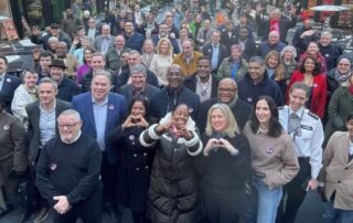 Group photo of Mayor Perry and attendees of Love Croydon event