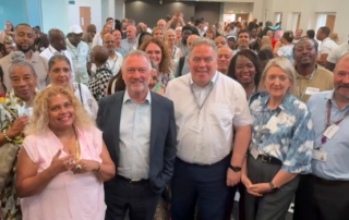 Mayor Perry with Steve Reed MP, council officers and local volunteers at the Croydon Voluntary Action Summit.